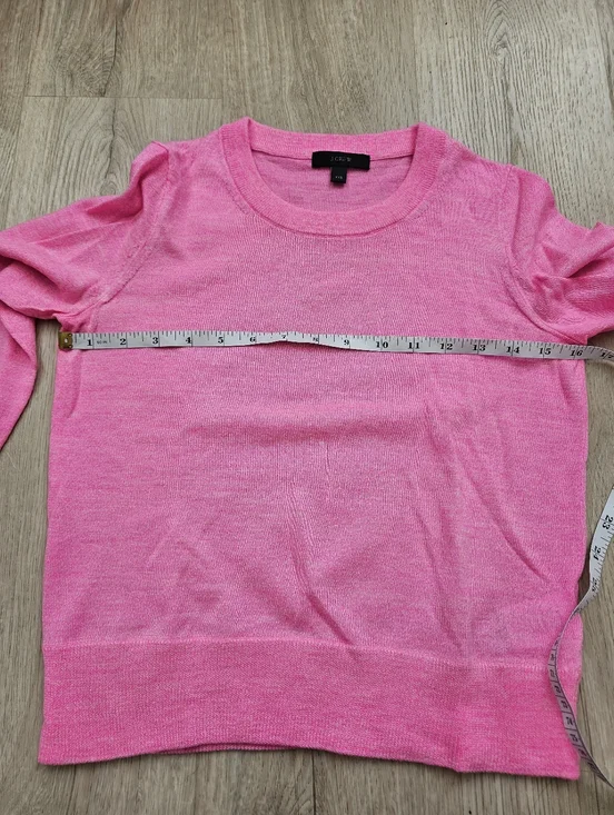 J Crew Merino Wool Bright Pink Crewneck Sweater Xxs - Picture 9 of 11